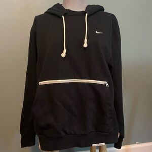 Nike Men's Black Hoodie with White Accents